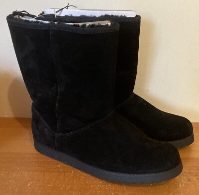 Women's Soph Shearling Style Boots - Universal Thread Black Size 11 New w/ Tags