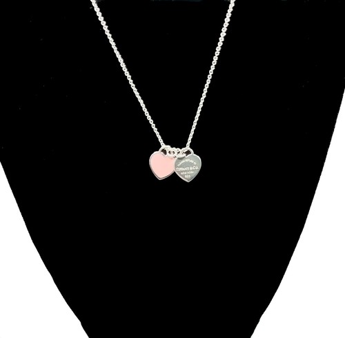 Tiffany & Co. Return To Tiffany Mini Pink Double Heart Tag