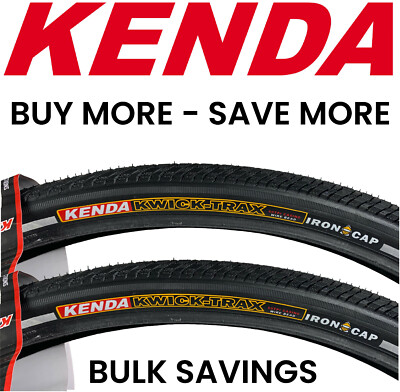 2PAK Kenda Kwick Trax 700 x 32c Road Hybrid Bike Tires Flat Guard Reflective 