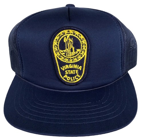 vintage 80s VIRGINIA STATE POLICE SNAPBACK HAT patch trucker