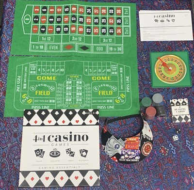 NEW Anker Play 4-in-1 Casino Games Poker Roulette Craps Dice Blackjack Cards