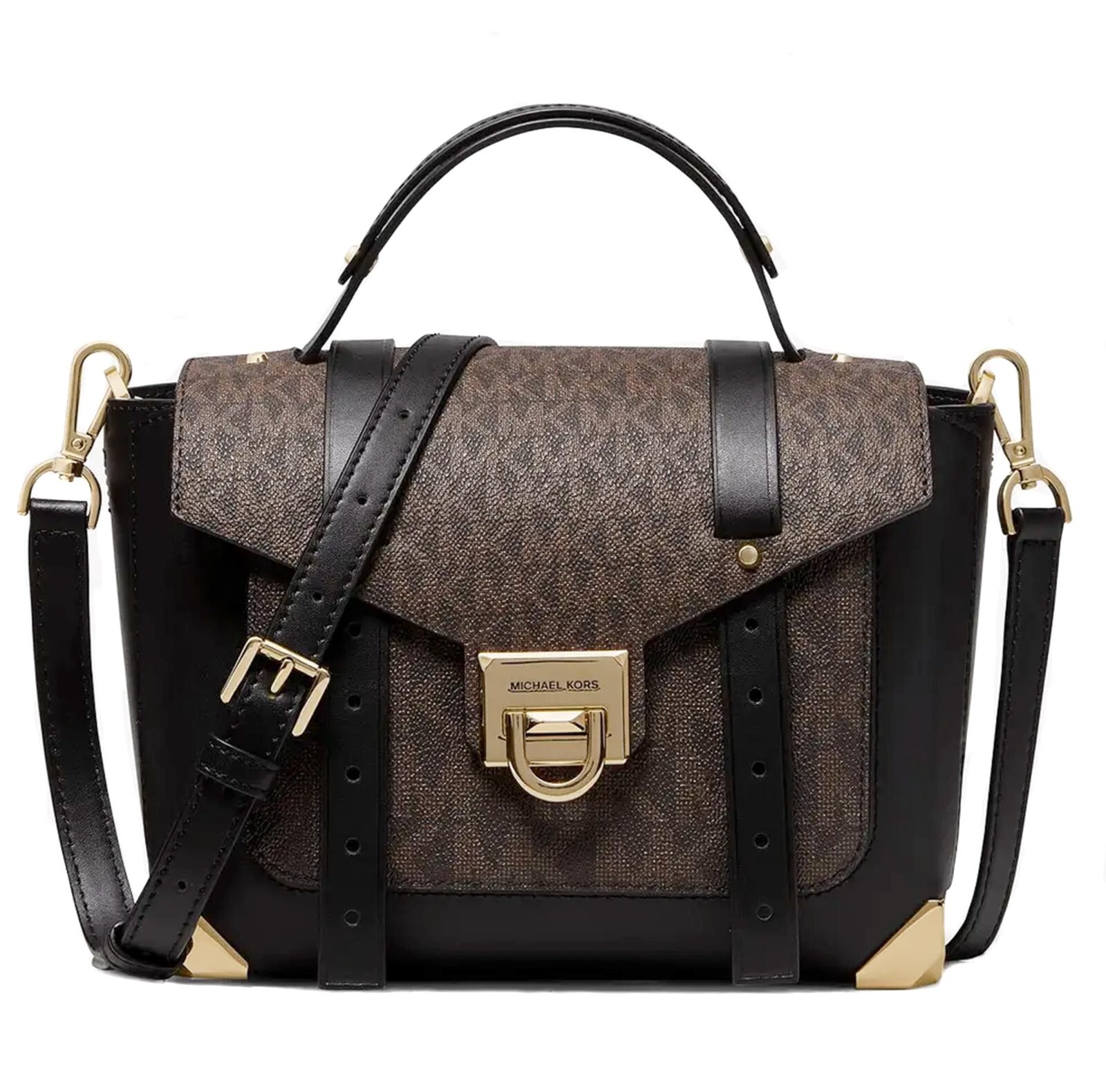 

Сумка Michael Kors Сумка Manhattan Md School Satchel Черный Коричневый Новый, Michael Kors Manhattan