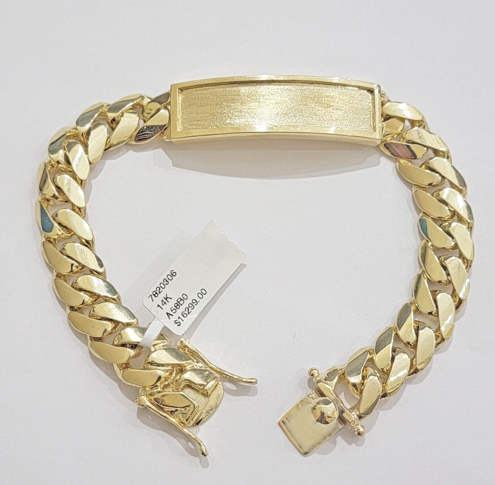 cuban link name plate bracelet