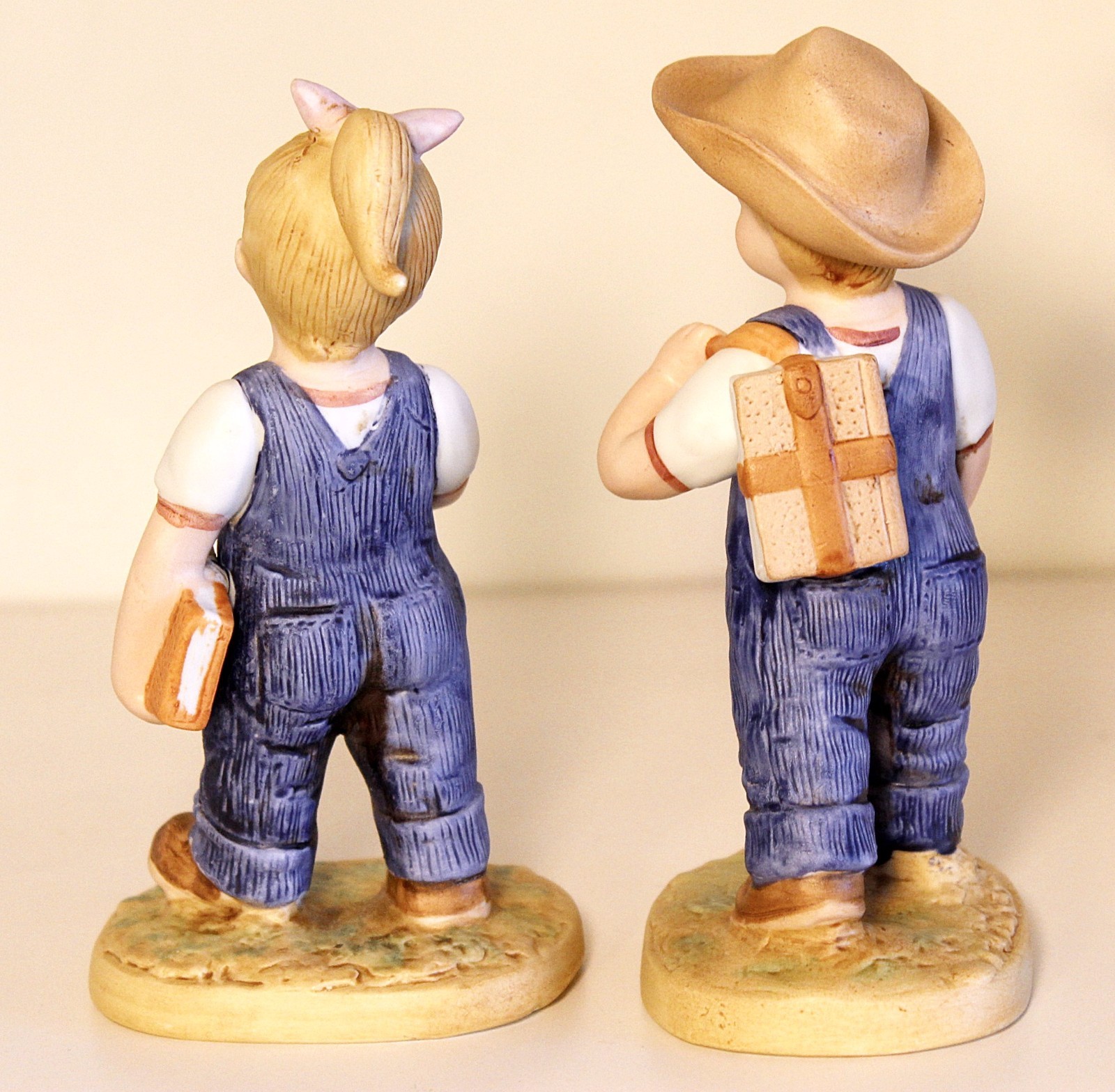 Vintage Homco Denim Days Figurines #1513 SCHOOL DAYS w/Tag Home Interiors 1985