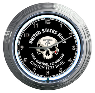 Fire Control Technician FT Rate US Navy Veteran Gift 15'' Neon USN Clock