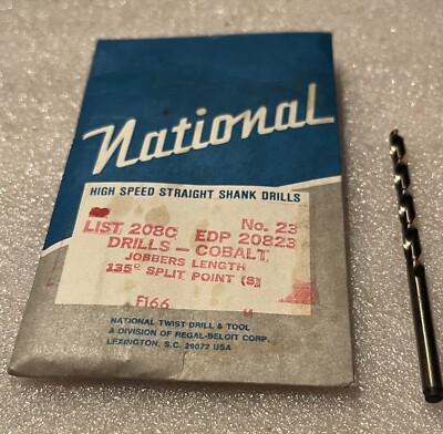 #22 COBALT JOBBER DRILL, NATIONAL TWIST, USA