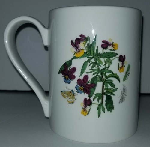 Portmeirion The Botanic Garden 4” Flat Mug, Made in England, Viola Tricolor