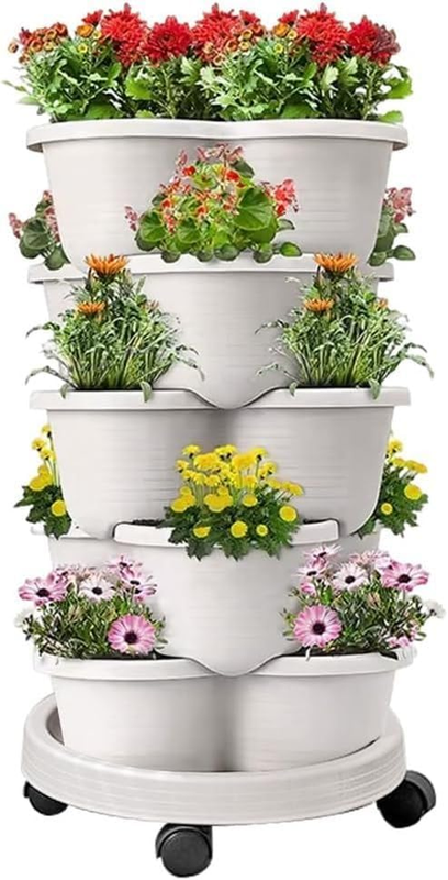 Vertical Planter Tower Outdoor, Strawberry Plantation for Growing Flowers and Ve