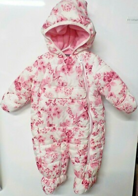 R1881 ROTHSCHILD PINK AND WHITE SNOWSUIT SIZE 6-9 MONTHS NEW