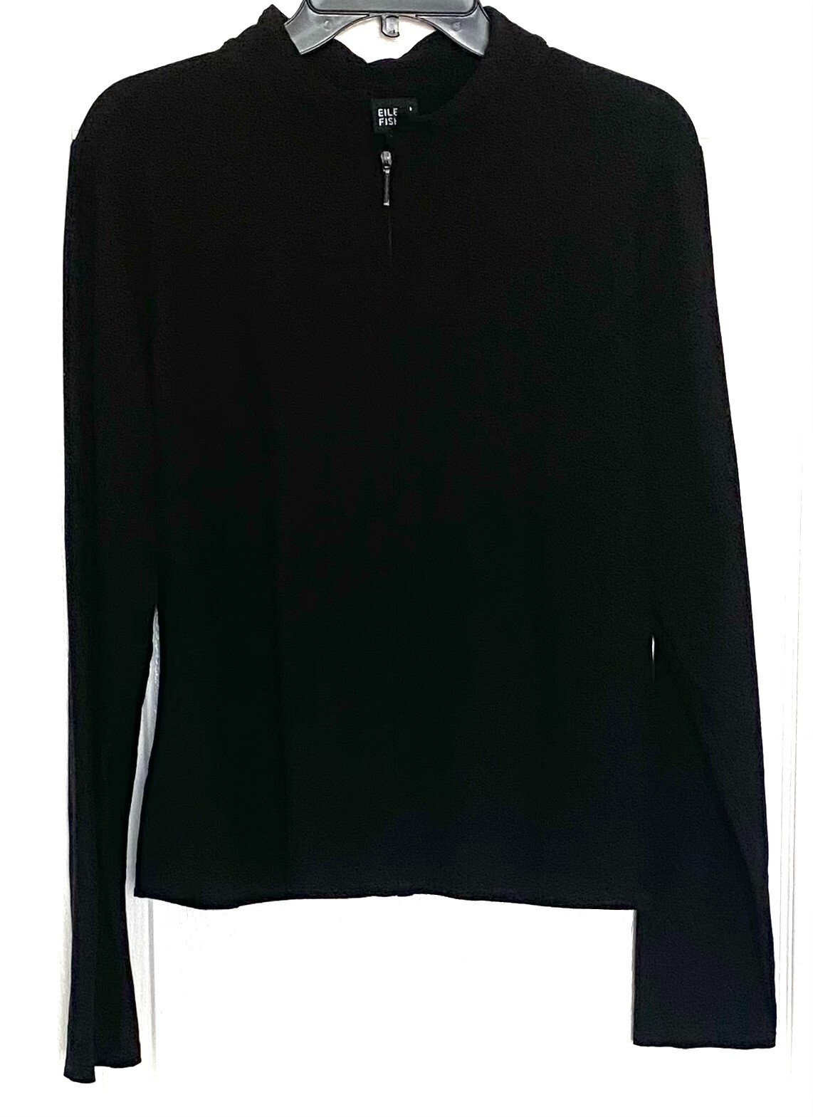 

Черная моющаяся куртка из крепа EILEEN FISHER с молнией спереди СРЕДНЯЯ = 10/12, Черный