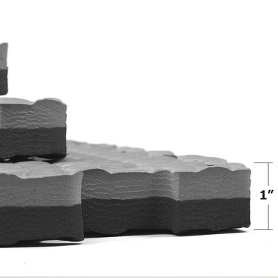 Xspec 1" Extra Thick Reversible EVA Foam Gym Mats 12 pcs 48 Sq Ft, Black & Grey