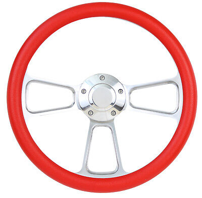 Red Steering Wheel Complete Billet Kit for 1949-1957 Ford Pick Up F1, F100