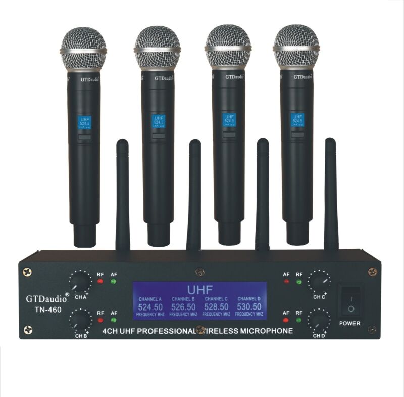 Gtd Audio Uhf Wireless Microphone System  Range 300ft