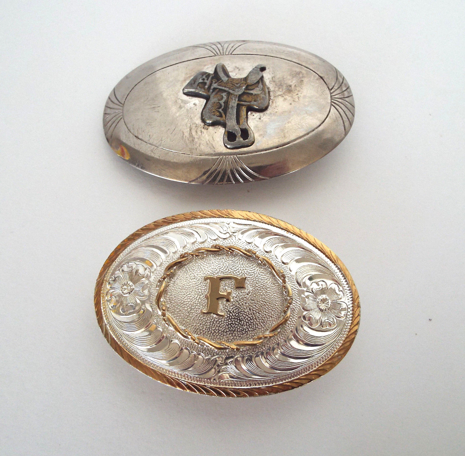 VINTAGE BELT BUCKLE Collection 8 Piece Estate Lot Anacortes Brass Silversmith