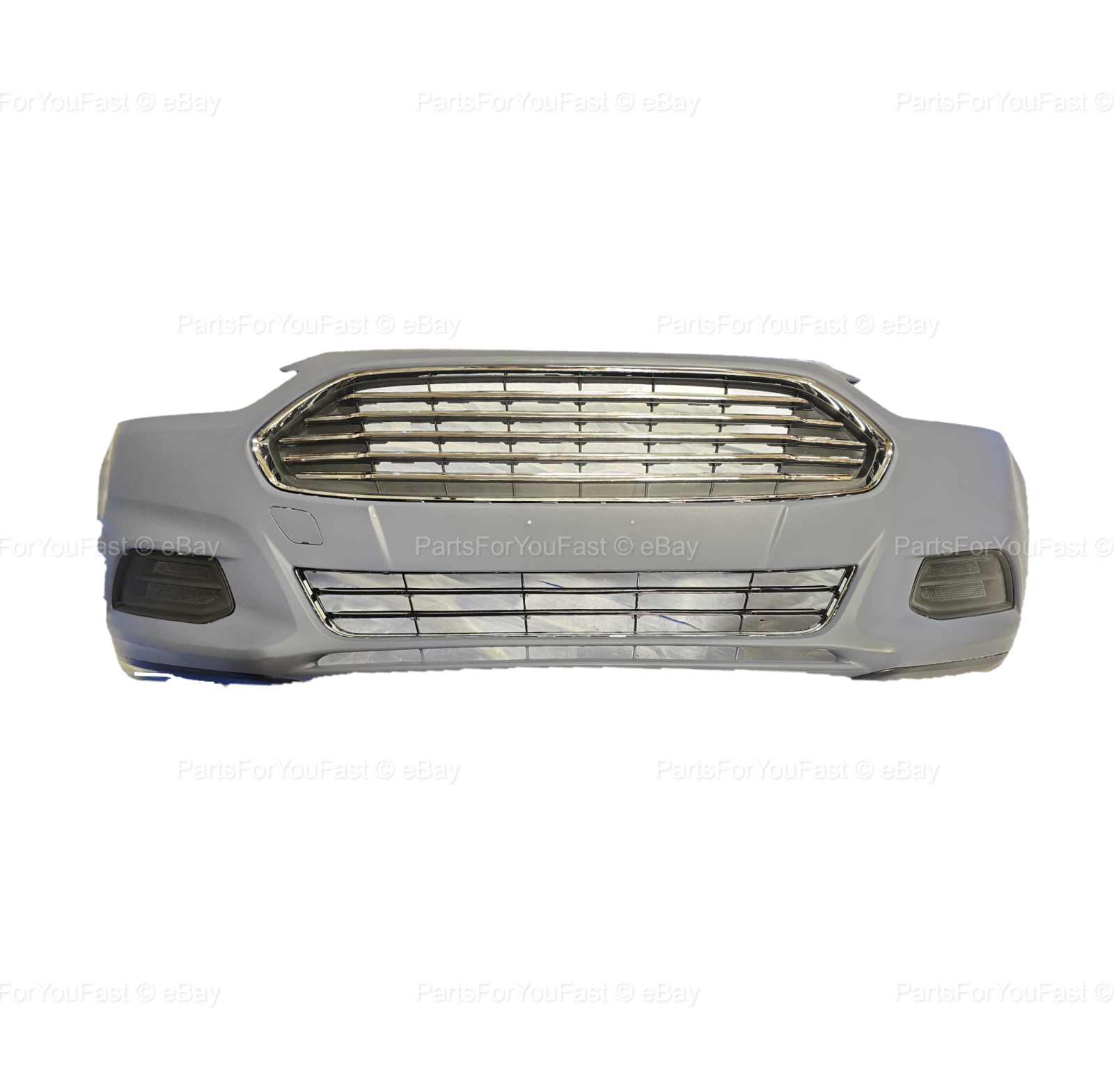 Front Bumper Cover W/Grille Grill Fog Lamp Covers For 2013-2016 Ford Fusion