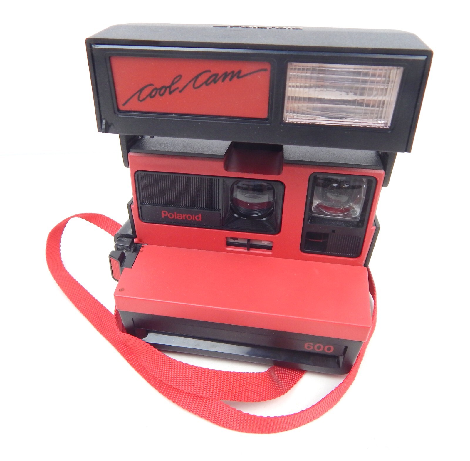 5A Polaroid Cool Cam 600 Instant Camera RED w/ Strap Vintage
