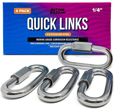 316 Stainless Steel Locking Carabiner Threaded Quick Link Chain Link Connector