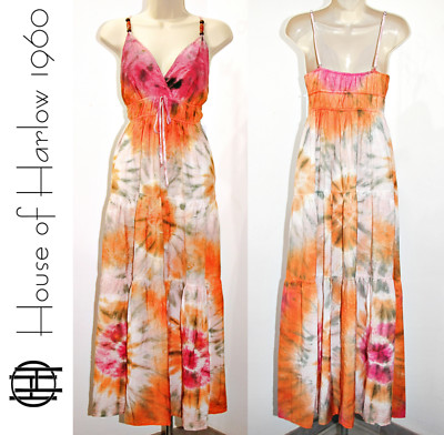 YFB Young Fabulous & Broke SIENNA BEADED STRAPS MAXI DRESS IN VENUS WASH L  $238