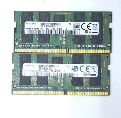 X2 Samsung 8GB 2Rx8 DDR4 PC4 - 2400T ECC Unbuffered SO-DIMM Notebook Memory