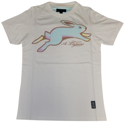 Футболка с круглым вырезом A. Tiziano Creme Waylon с графическим принтом - S