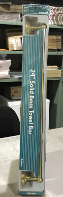 Vintage 1980s Solid Brass Bathroom Towel Bar/Rack/Rail Donner Brighton 24'' 
