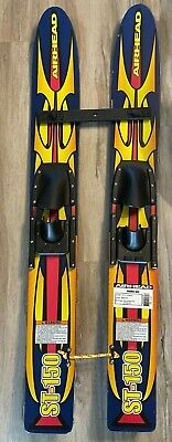 Black 64-Inch Hydroslide Adult Wide Track Water Skis Combo Pair