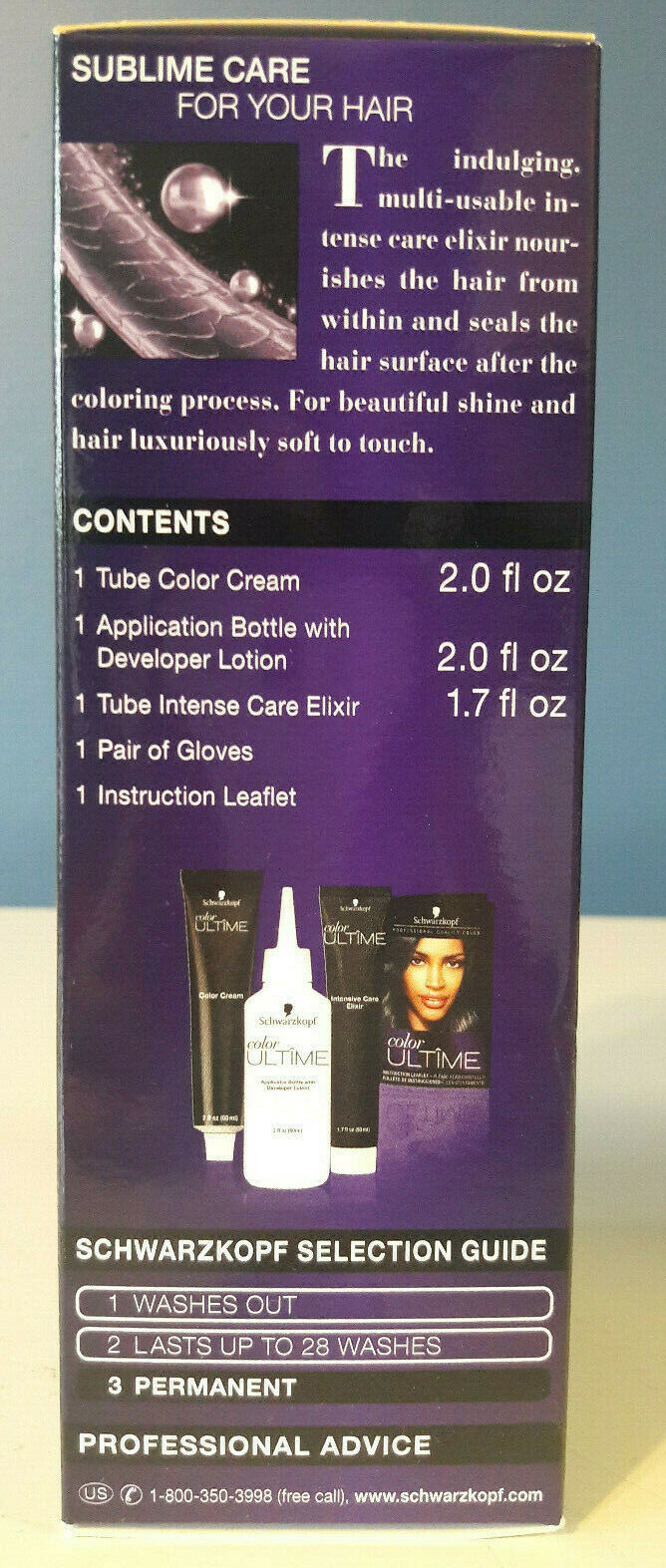 LOT OF (2) SCHWARZKOPF MAGNIFICENT BLACK PERMANENT HAIR COLOR/ #1.3 BLACK CHERRY