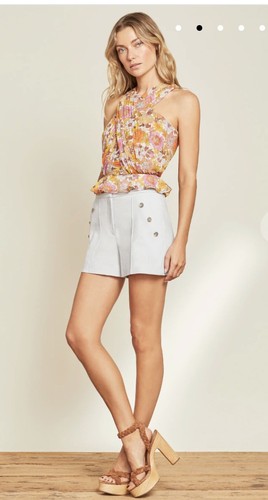 Pre-owned Veronica Beard Kailani Garden-floral Top In Multicolor