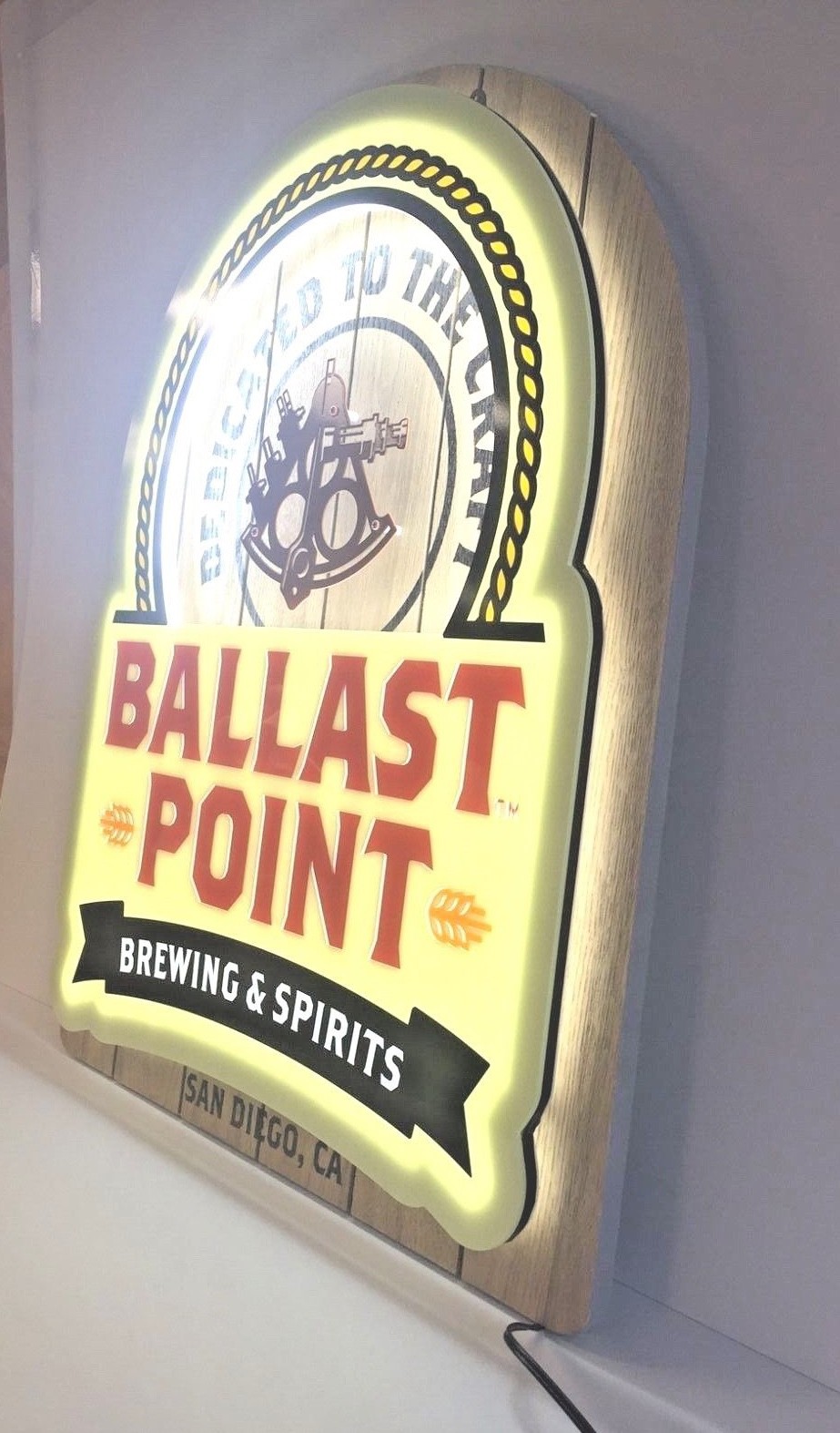 Ballast Point Brewing & Spirits Wood LED Sign - New In Box - 24
