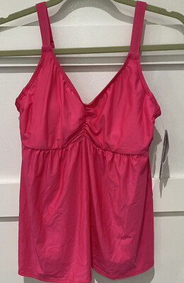 Alex Marie Pink Solid Tankini Size 8 New With Tag