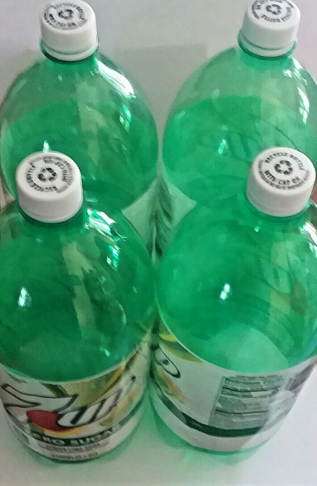 4 PACK 2 LITER GREEN PLASTIC EMPTY SODA POP BOTTLES