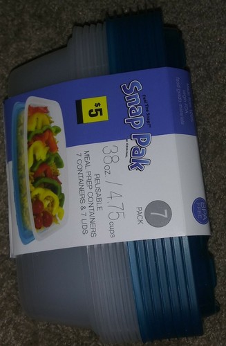 Snap Pak 38oz/4.75 cups Set of 7, made from 100%virgin FDA food grade materials.