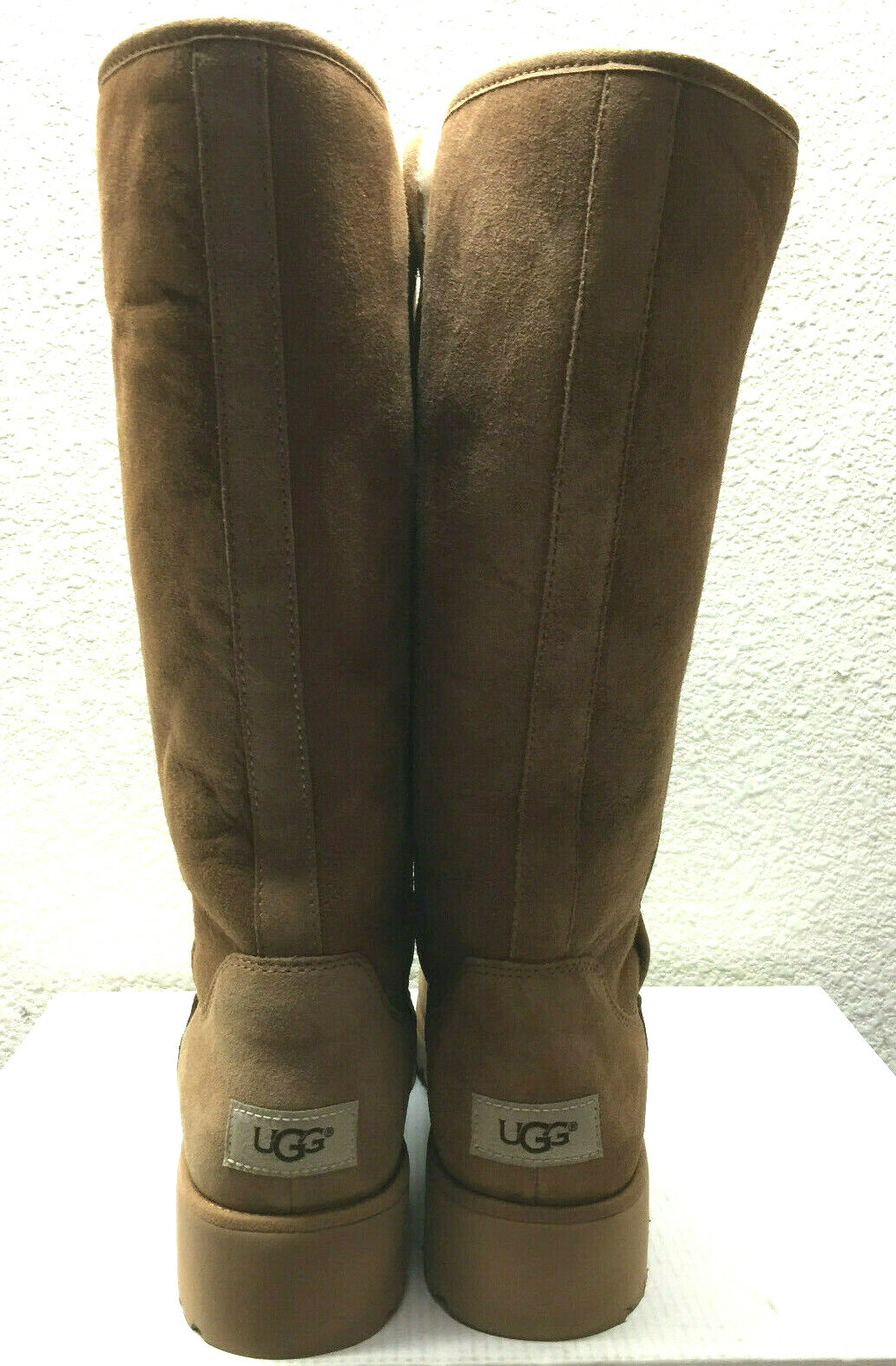 Pre-owned Ugg Kara Classic Tall Slim Chestnut Suede Wedge Boot Us 10 / Eu 41 / Uk 8.5 In Brown