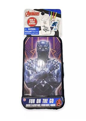 Marvel Avengers Black Panther Fun On The Go Color & Sticker Activities Set Toy