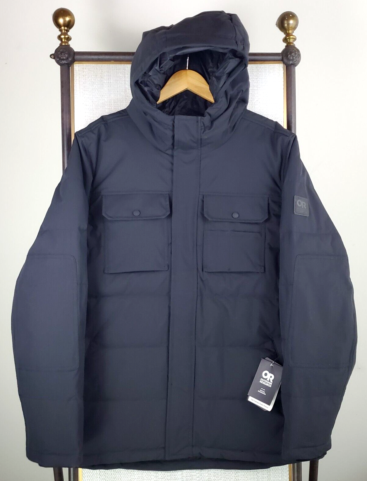 Pre-owned Outdoor Research $349  Size 2xl Mens Jacket 700 Duck Down Canvas Coat Black