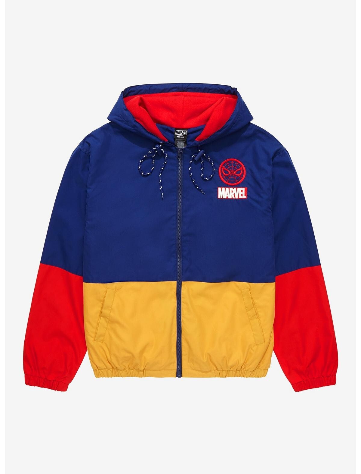 Marvel Spider-Man Hang in There Color Block Jacket BoxLunch Marvel Spider-Man Hang in There Color Block Jacket BoxLunch