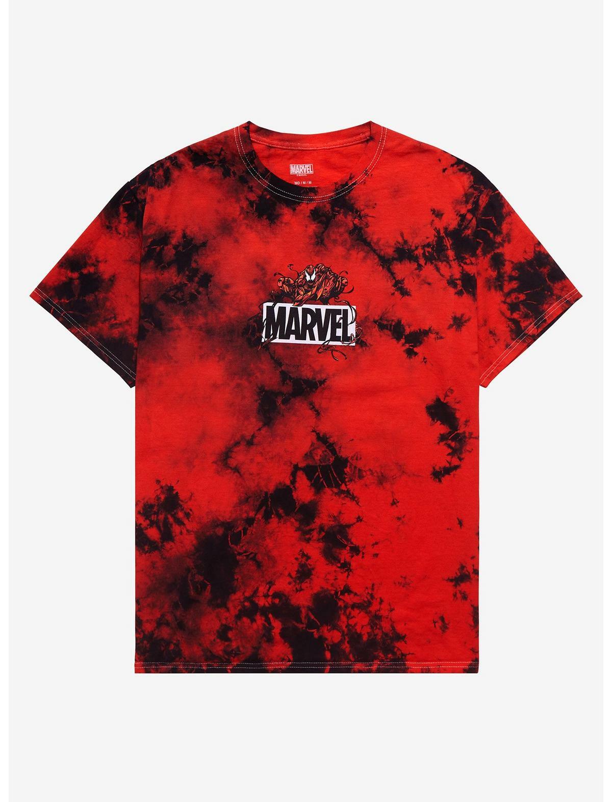 【COLOR iN ID】Marvel Dyeing Big Bag Marvel Spider-Man Carnage Box Logo Tie-Dye T-Shirt Adult