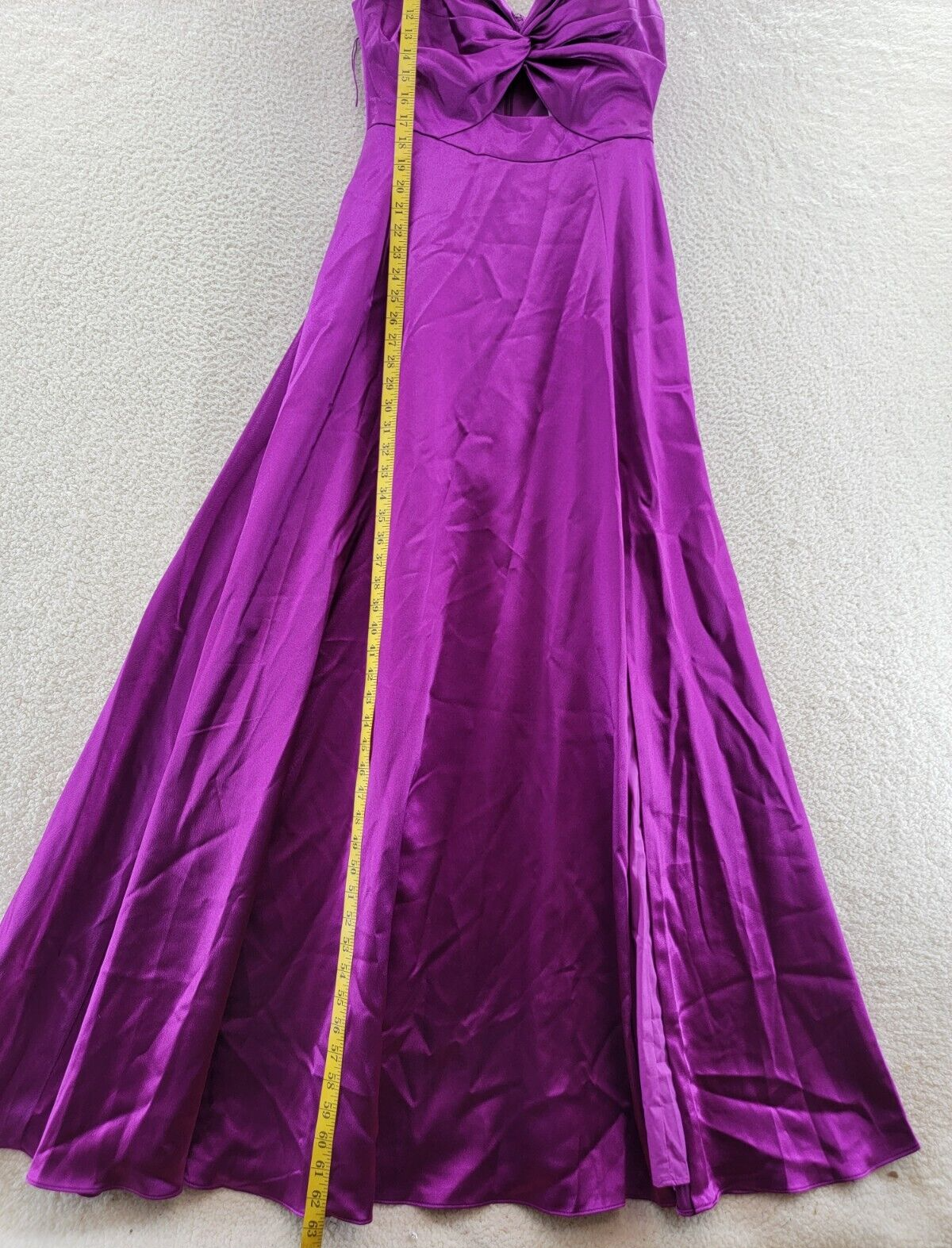 Aidan by Aidan Mattox Twist Front Mermaid Gown Women's 8 Purple Adjustable Strap - Picture 6 of 12