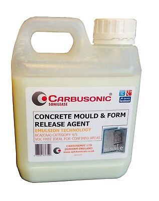 Concrete Mould Release Agent 1 lt use on wooden forms silicone moulds non toxic.
