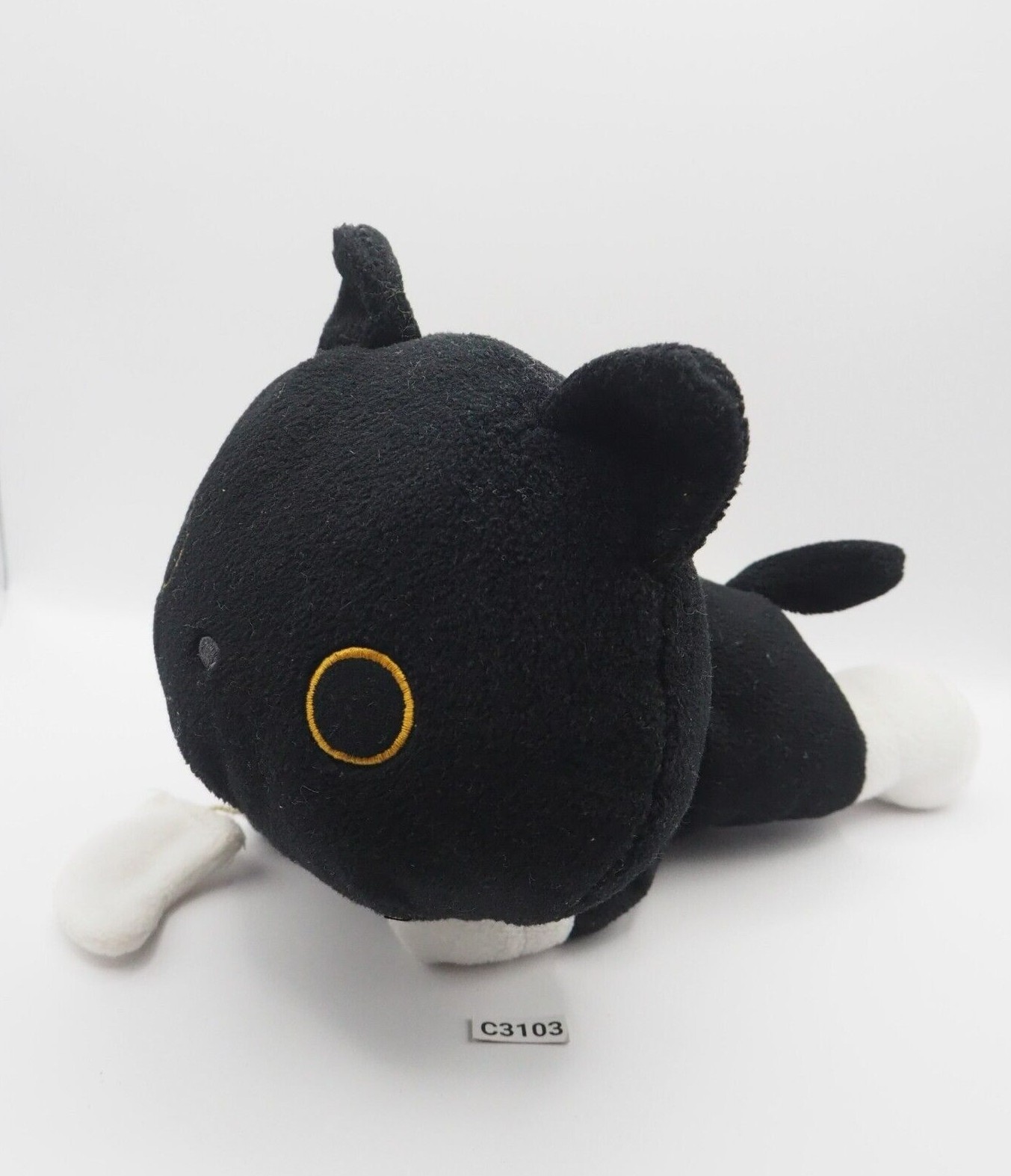 猫さん Shikakui nyanko C2207 Square Cubic Black Cat YELL Plush 5