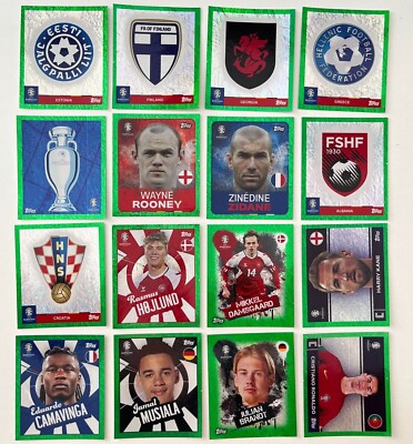 Topps UEFA EURO 2024 Sticker - GREEN / Grün Parallel - Einzelsticker aussuchen