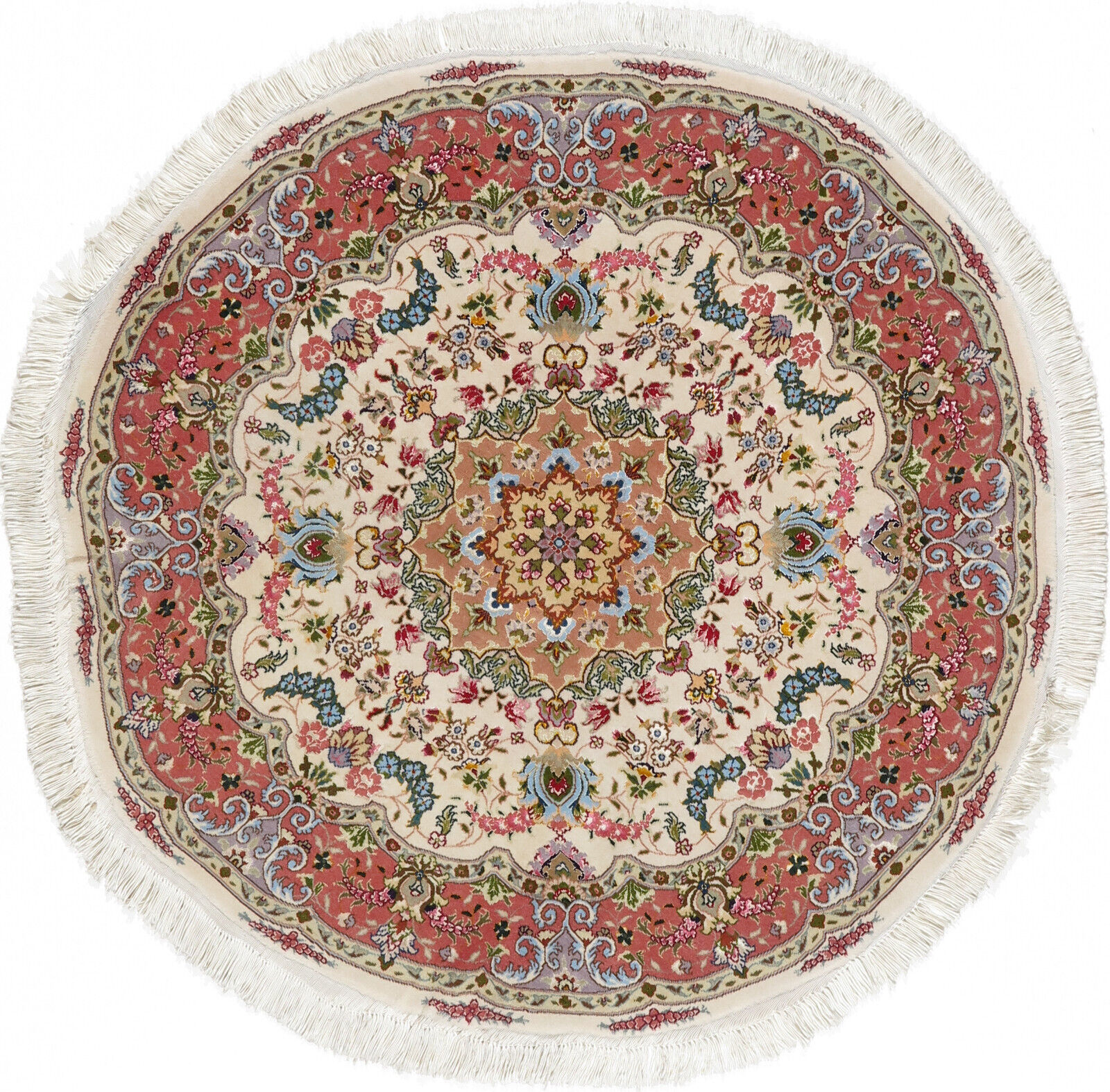 Tbriz Teppich Rug Carpet Tapis Tapijt Tappeto Alfombra Orient Perser Art Round