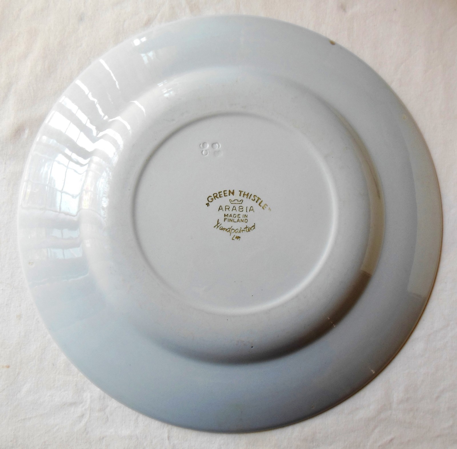 Green Thistle Dinner Plate Arabia of Finland Hand Painted