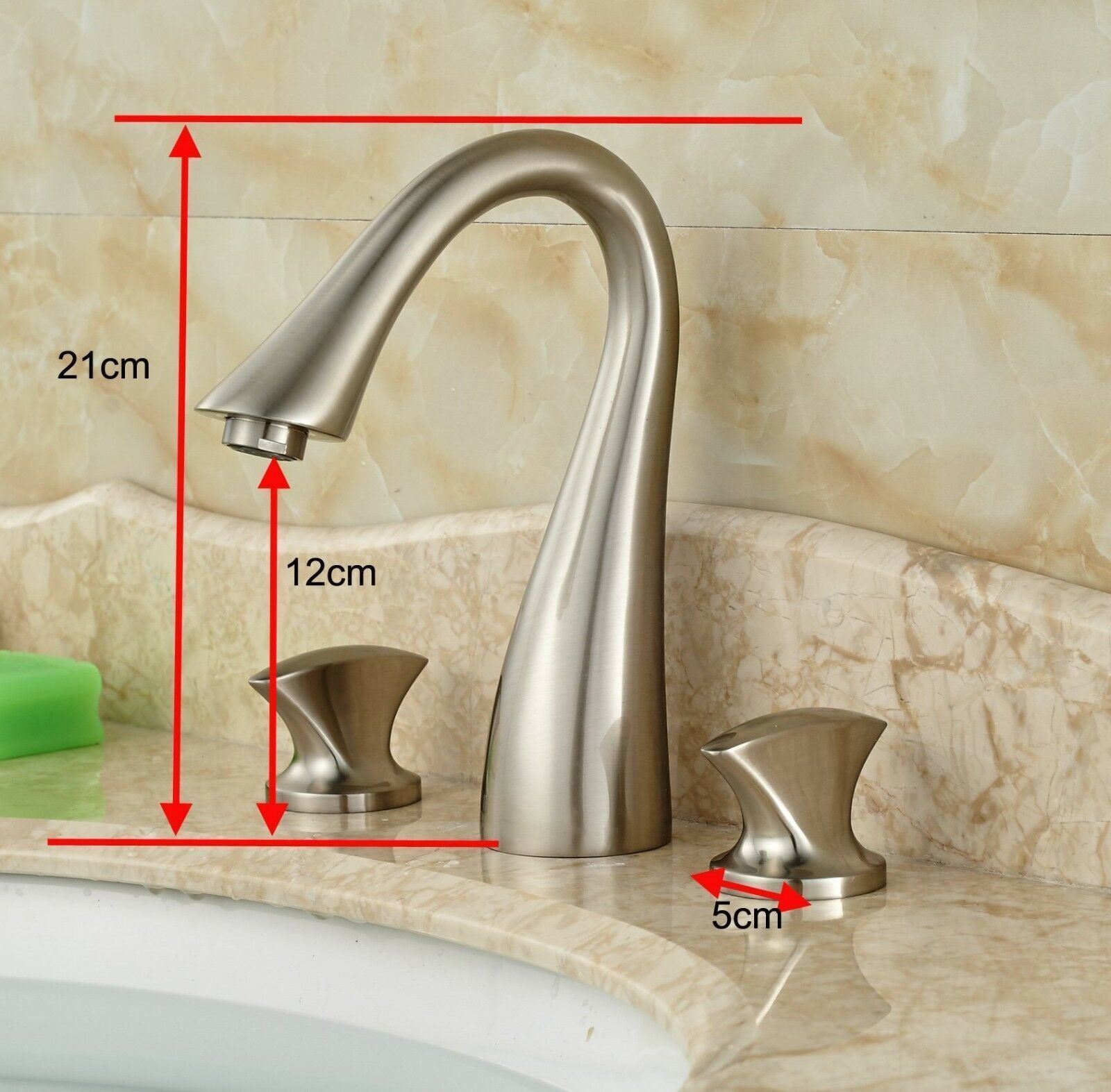 8" Bathroom Faucet Widespread Vessel Three Holes/Two Handles Tap