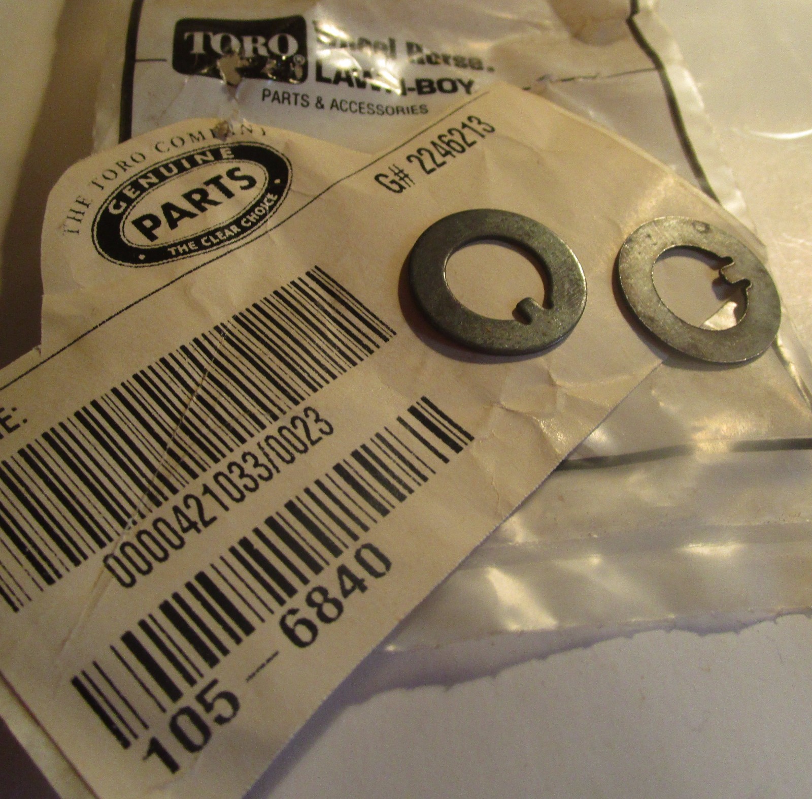(m198) Genuine OEM Toro / Lawn-Boy # 105-6840 Thrust Washer (Set of 2)