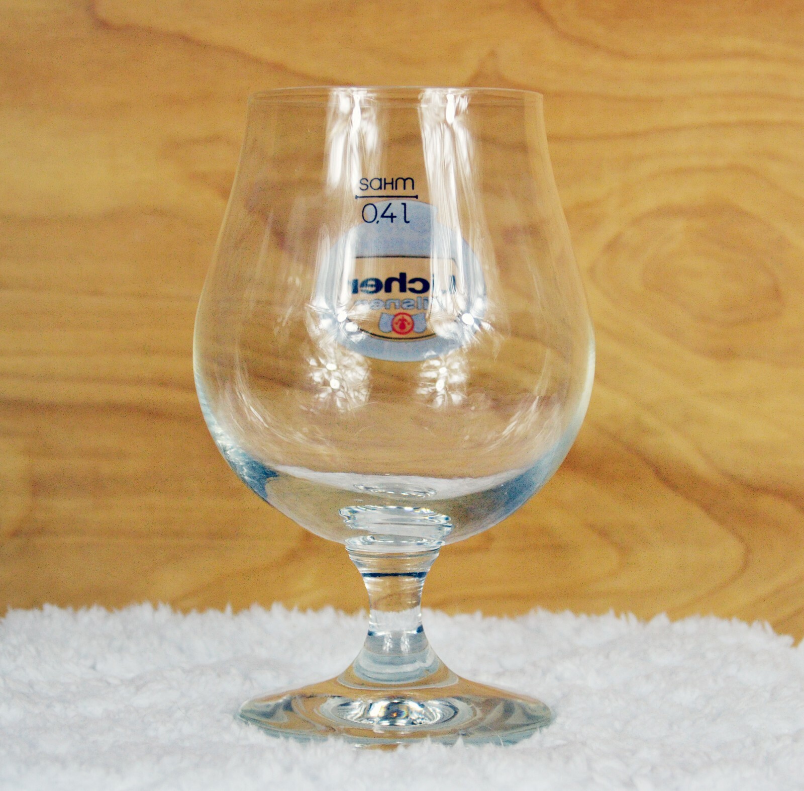 LICHER PILSNER PREMIUM BIER German Logo 0.4l VEBA Pedestal Beer Glass Germany