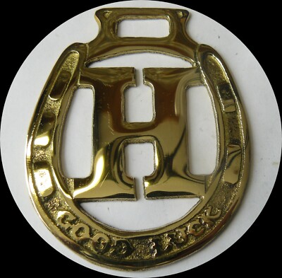''H'' GOOD LUCK ALPHABET    Horse brass  (N847)