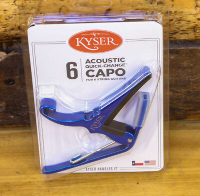 Kyser Quick-Change Guitar Capo for 6-String Acoustic Guitars Blue, NEW