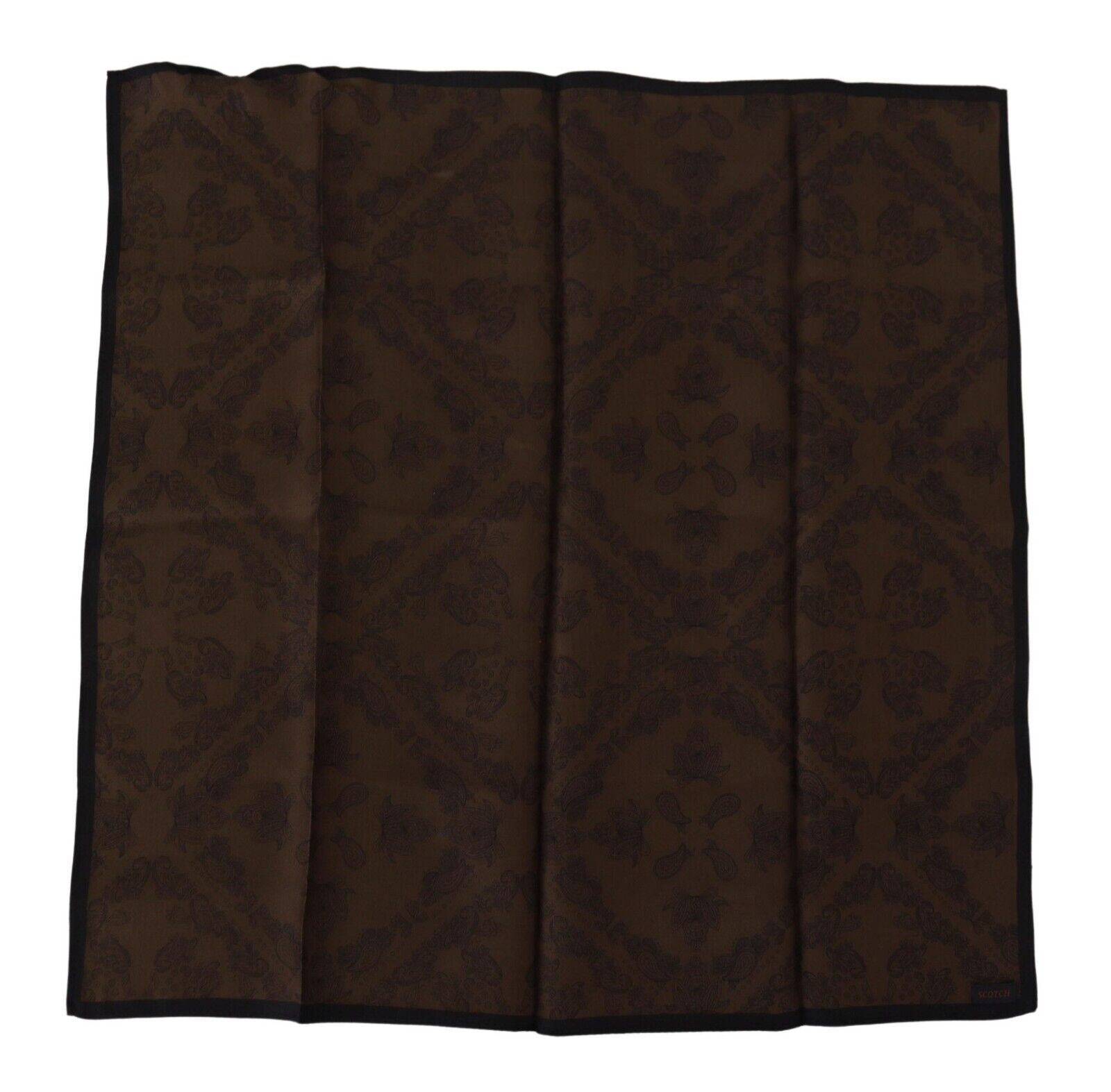 Шарф SCOTCH & SODA Коричневый платок с узором, квадратный носовой платок 44см x 44см 120долл. США