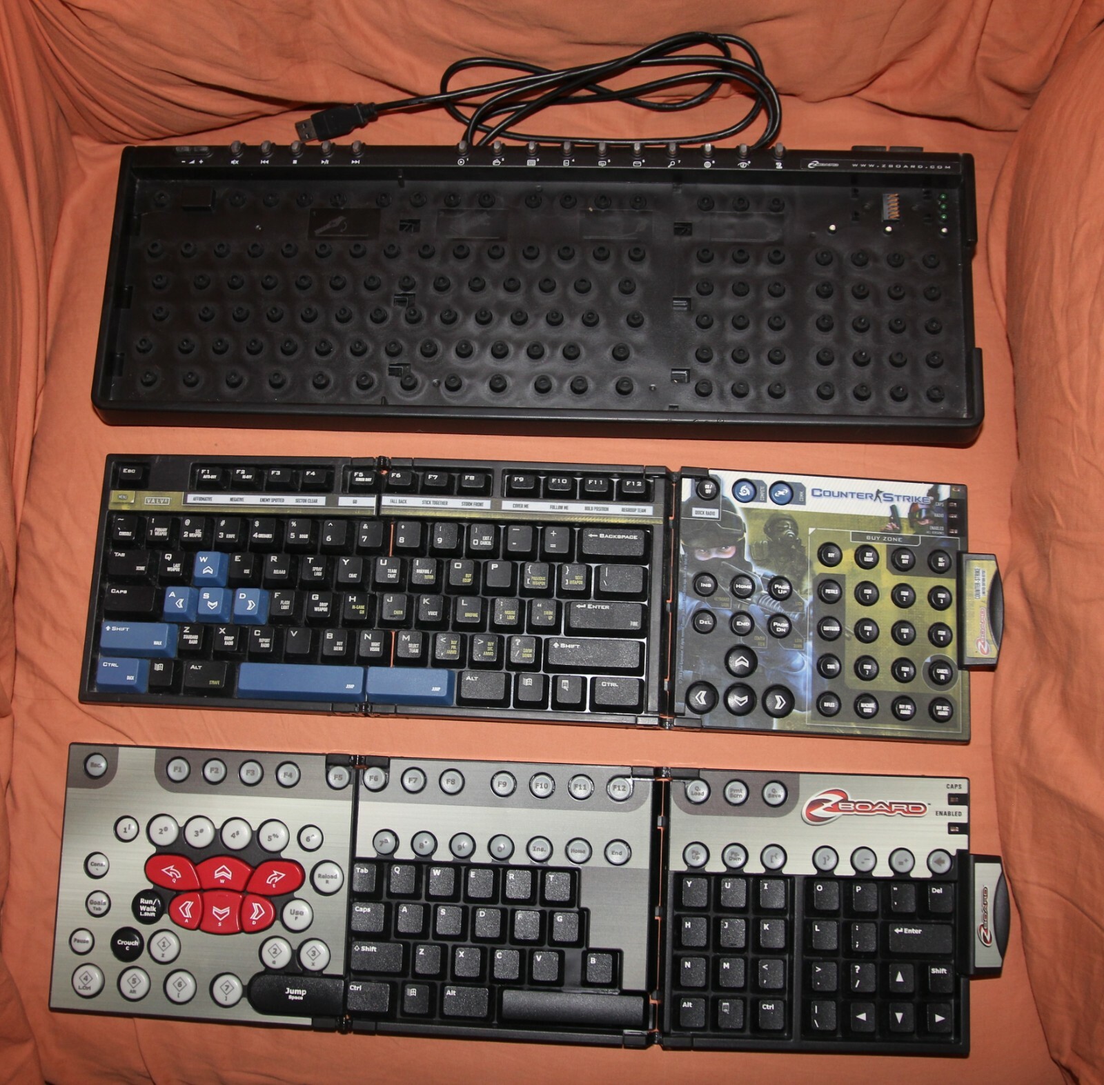 Ideazon Counter-Strike Keyset for Zboard and a second Gaming Keyboard.